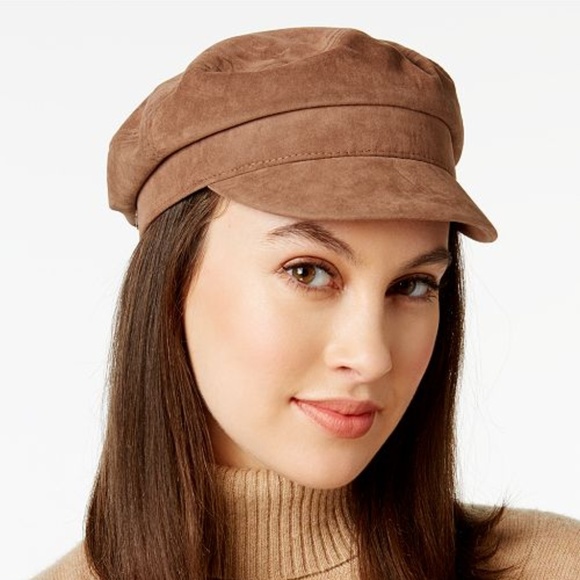Nine West Accessories - Nine West Faux-Suede Flat Newsboy Cap in Taupe💝
